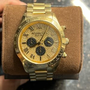 Layton Glitz Gold-tone Crystal Dial Unisex Watch
MK5830.